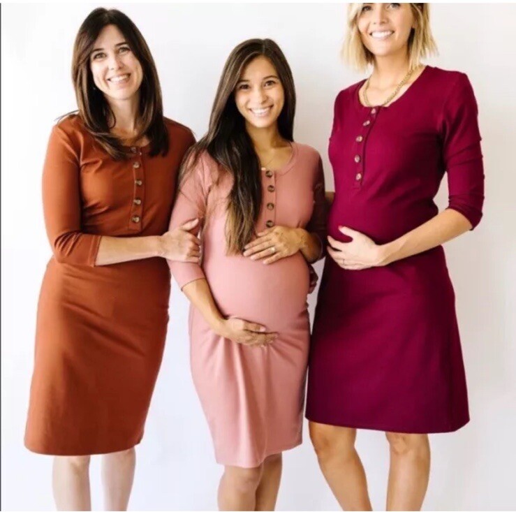 brown nursing dress The Ribbed Nursing Dress Black / Large main image 0