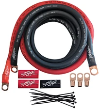 Sky High Car Audio E-Series 4 Gauge Big 3 RED/BLACK Electrical Wiring Kit