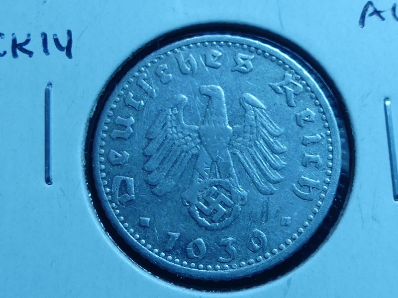 CK-14 : German 3rd Reich-Nazi, Aluminum 50  Pfennig 1939 G, better date/mint