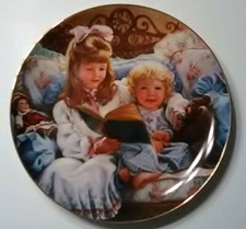 SANDRA KUCK "Night - Time Story" 9.25" Decorative Ceramic Plate Made in USA VTG