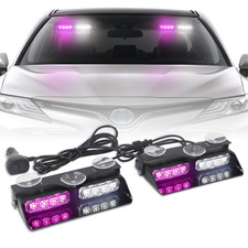2 In 1 Led Emergency Dash Strobe Lights Windshield Deck Warning Safety Flashing