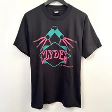 Vintage Screen Stars Shirt XL Black Single Stitch Best 50/50 Clydes Nightclub MN