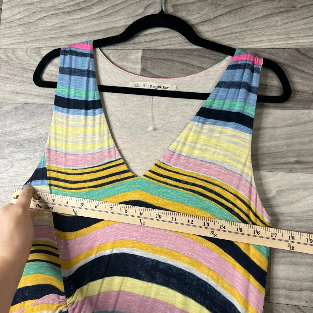 VETEMENTS Abito donna Rachel Roy multicolore a righe con coulisse midi art to wear jersey L