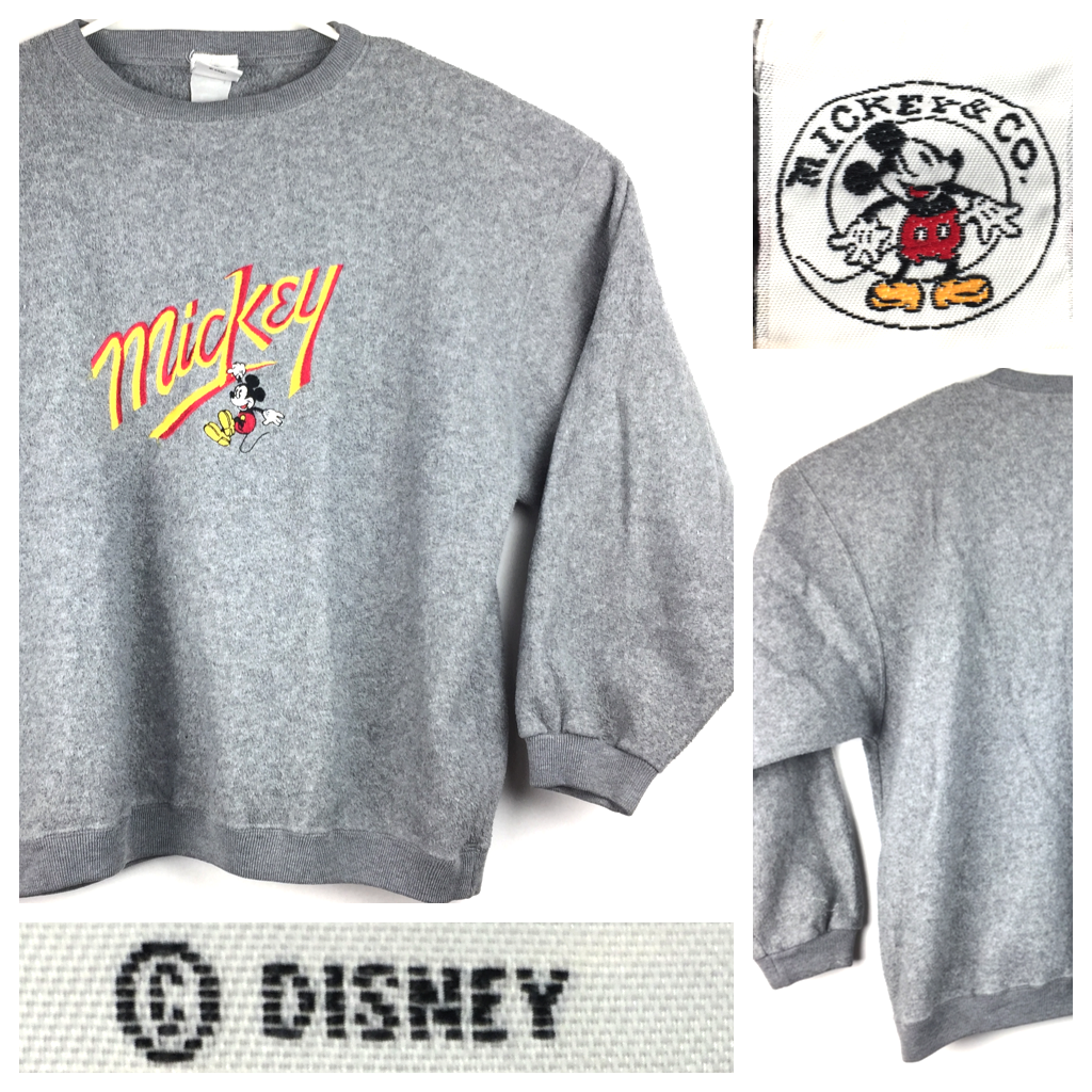 Vtg Mickey Mouse Disney Adult Relaxed (48 in Chest) Gray