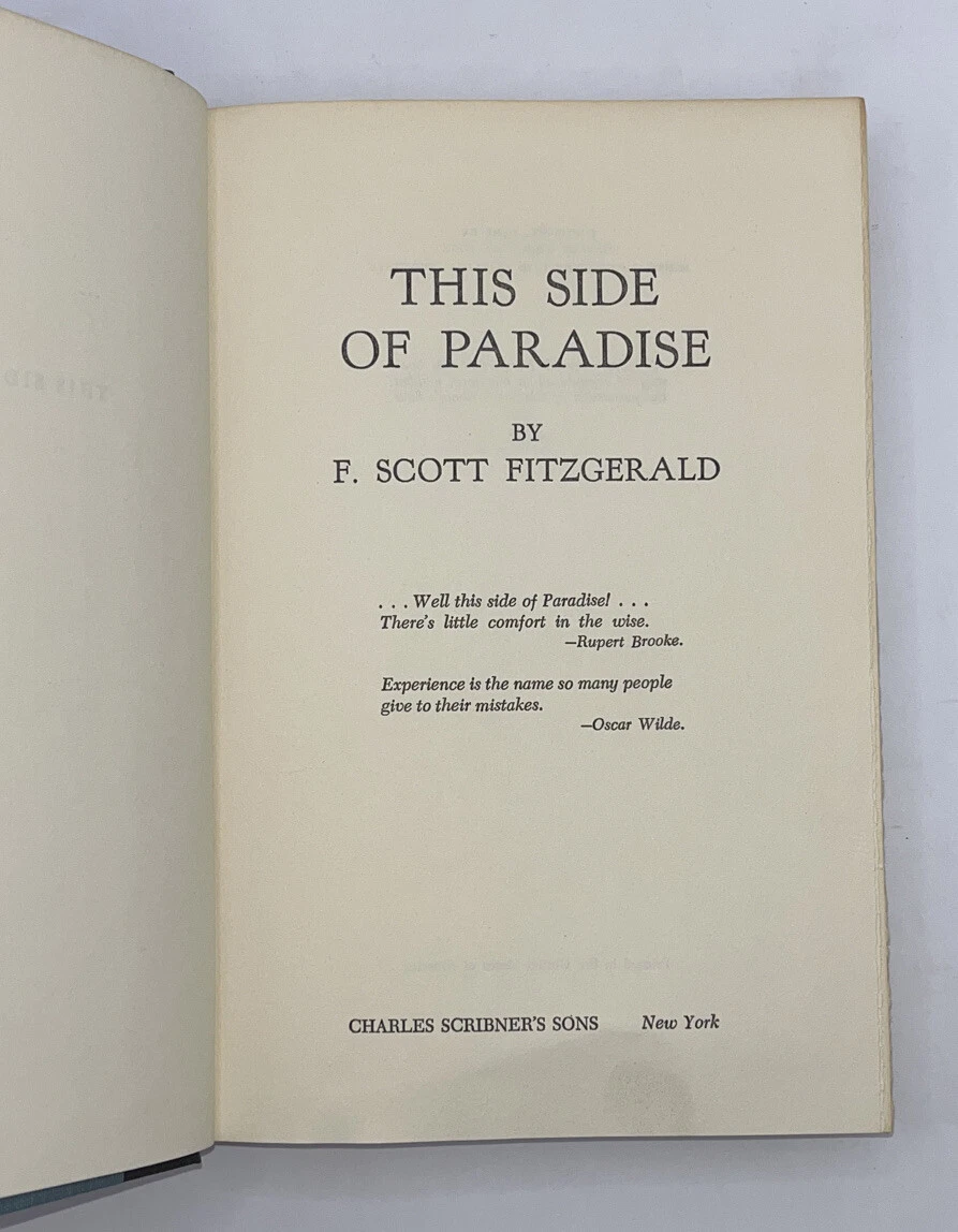 This Side of Paradise, by F. Scott Fitzgerald