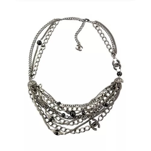 VINTAGE CHANEL 2003 RUNWAY LAYERED CHAIN NECKLACE BELT OLD MONEY STATEMENT