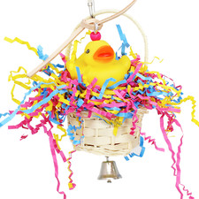 1660 Ducky Basket Bonka Bird Toys Colorful Shred Bamboo Parakeet Parrot Parrotle