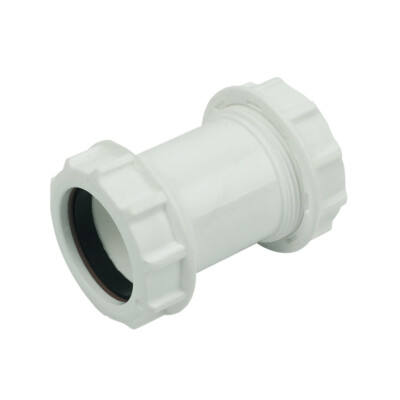 40mm Multifit Straight Coupling White For Static Carvan Plumbing Waste Pipe