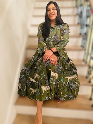 red elegant midi dress Elegant Red Floral High-Low Midi Dress – Long Sleeve, Button-Up, Garden Party