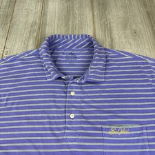 Peter Millar Sea Island Polo Shirt Size L Mountainside Collection Purple Flaw