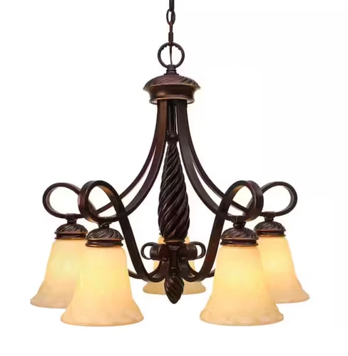 🔥Golden Lighting 8106-D5 Bronze Torbellino 5-Light Foyer Chandelier - Picture 1 of 2