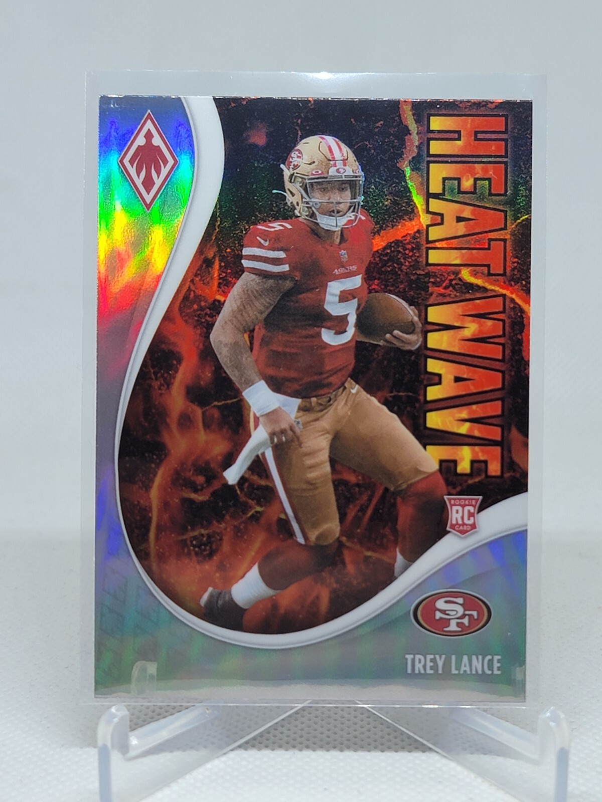 2021 PANINI PHOENIX FOOTBALL SILVER HOLO HEAT WAVE RC #15 TREY LANCE 49ERS E9C