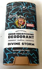 Dr. Squatch Men's Marvel Collection Natural Deodorant, Divine Storm, Lot of 2