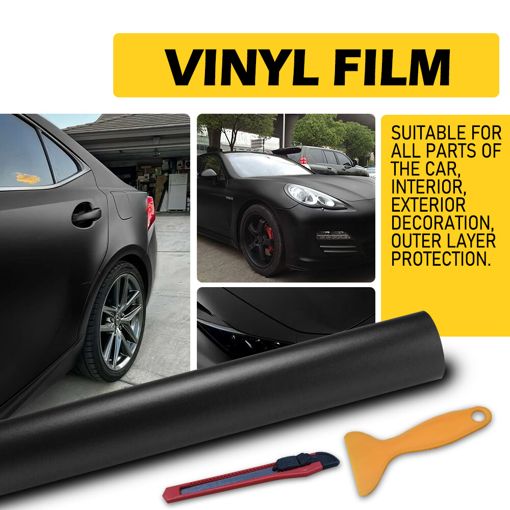 Matte Flat Black Vinyl Film Wrap Sticker Decal Bubble Free Air Release Channel