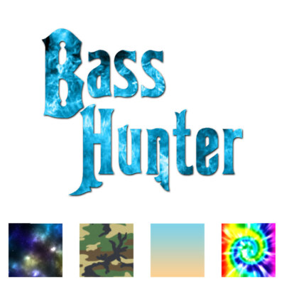 Bass Hunter Fishing - Vinyl Decal Sticker - Multiple Patterns & Sizes - ebn87