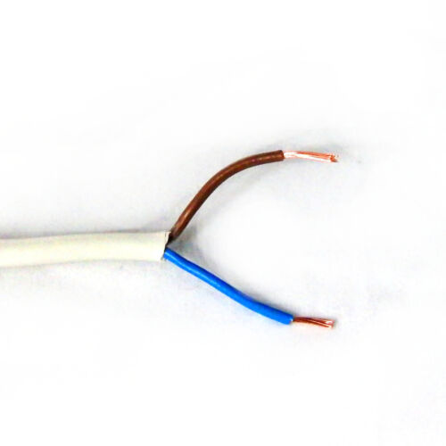 Cable de alimentación de PVC 2x 0,75 mm2 línea eléctrica 5m/10m/20m metros blanco H03VV-F - Imagen 1 de 1