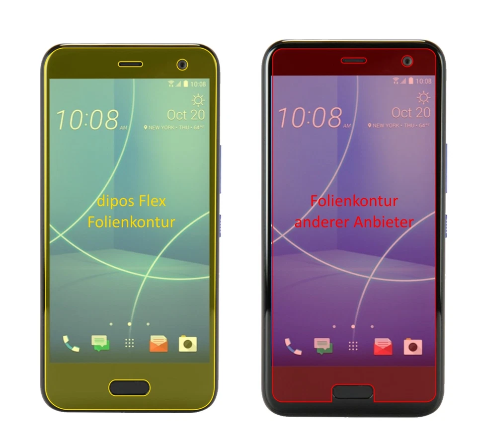 3x Screen Protector for HTC U11 Life Protective Film covers 100% dipos Flex - Image 2 of 4