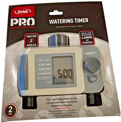 Orbit Pro Watering Timer Contractor Grade 2 Outlet Programmable with Rain Delay