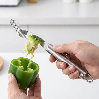 Stainless Steel Round Tube pepper corer - Kitchen Cooking Utensils piece - 1pc
