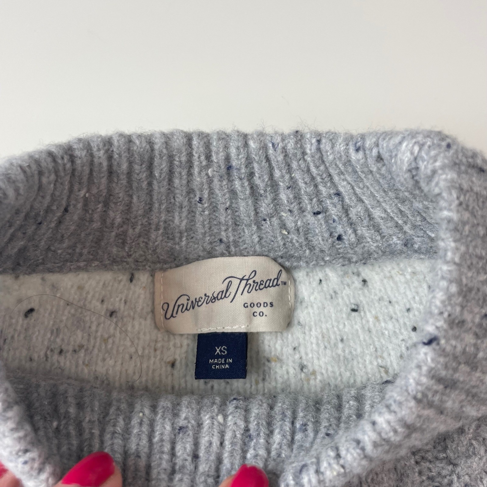 Universal Thread Grey Colorblock Cable Knit Mock … - image 7