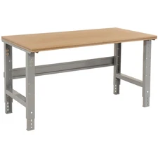 Adjustable Height Workbench C-Channel Leg Shop Top Square Edge 60"W x 30"D Gray
