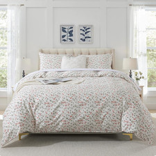 Duvet Cover Queen Size - Cotton Comforter Cover Floral Duvet Cover Sets 3-PC, So