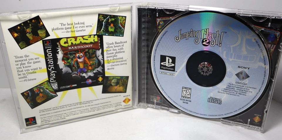 PS1 Playstation 1 Jumping Flash 2 Black Label CIB EXC Rare Game - Image 4 of 4