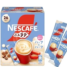 Nescafe Fuwa Latte Half & Half, 26-pack Stick Coffee Individually Wrapped