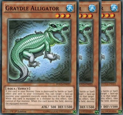 yugioh 3x Graydle Alligator DOCS-EN033 COMMON ENGLISCH