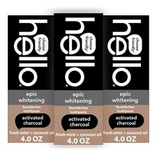 hello Epic Whitening Charcoal Fluoride Free Toothpaste, Activated Charcoal Tooth