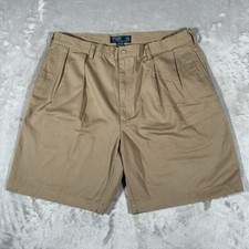 Vintage 90's Polo Ralph Lauren Tyler Shorts 9 Mens 40 Beige Pleated USA Fabric