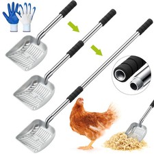 48 Inch Metal Chicken Coop Pooper Scooper 16 to 48 Inch Long Handle Scooper...