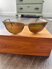 Revo 961 005 vintage gold metal reflective cat eye sunglasses 56 20 148