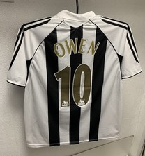 adidas Newcastle United Black White Soccer Jersey Owen 10 Men Sz M 2005 vintage 