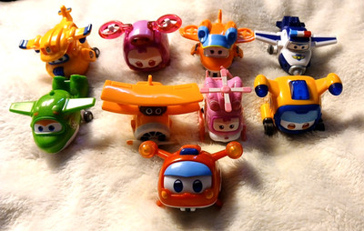 SUPER WINGS Lot of 9 Transforming Jet Toys 2'' Action Figures