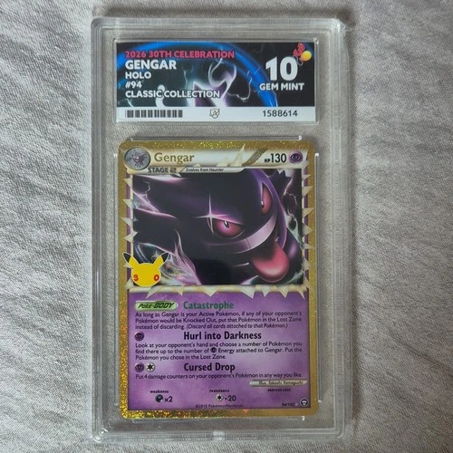 Gengar Holo Classic Collection 94/102 30th Anniversary ACE Graded 10 Gem Mint