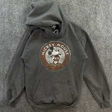 Disneyland Walt Disney World Hanes Mickey Mouse Hoodie Sweatshirt Small Gray