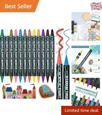 Vielseitige Dual Tip Acrylmalstifte - 12 Farben für künstlerische Meisterwerke