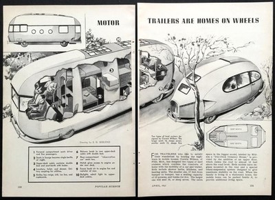Motorhome Trailer designs 1941 pictorial Corwin Wilson ''Duo Deck Dynamic House''