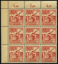 PROVINZ SACHSEN 88AIV **, 1946 12 Pf. Wiederaufbau, gez., Plattenfehle