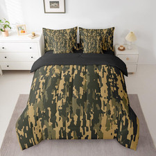 Feelyou Camouflage Print Bed Set Boys Girls Queen Size Camo 7 Pieces Bedding