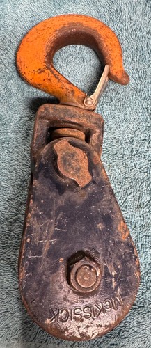 Vintage McKissick Snatch Block Pulley with Hook 3" No. 418 3 Ton Capacity RARE