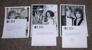 Dallas - 1983 CBS Promo Press Photos (3) - Larry Hagman, Linda Gray, Atkins- 7x9