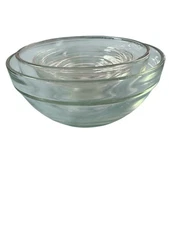 Vtg Set Of 5+1 Glass Graduated Nesting Mixing Serving Bowls 2.5 to 6.5” Pre-love