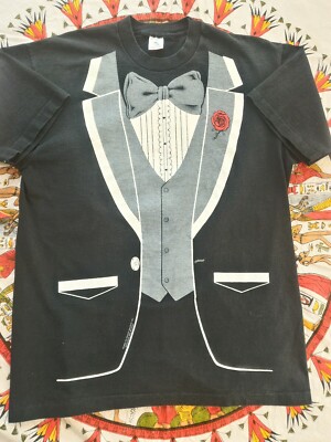 vintage 1980 Tuxedo design T−Shirts Vintage 1980 Tuxedo Black Single Stitch Shirt Art Designer
