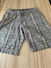 O'Neill Shorts Mens 34 Chino Plaid Pockets Belt Loops Beach Outdoor Gray