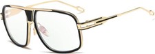 Sunglasses Men Women Unisex Goggle Alloy Big Frame Metal Punk Style Shield