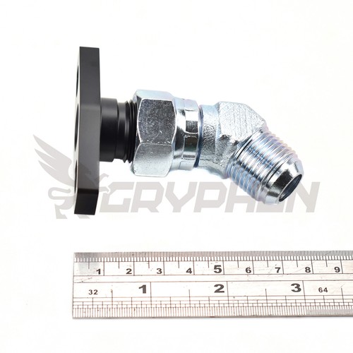 45 Degree 10AN Turbo Oil Drain Flange Kit Garrett GT25R GT28R GT29R GT30R GT35R - Picture 2 of 2