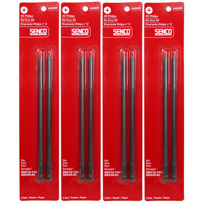 Senco EA0300 DuraSpin #2 Phillips Bits 4PK of 1/4'' 2-Packs for DS312-18V DS332-A