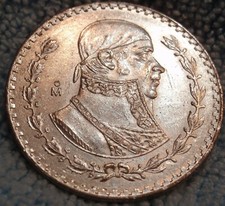 Dollaro d'argento messicano, moneta un peso, GRANDE/GRANDE 1965 Un-Peso Messico Unc-BU